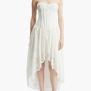Bardot Felicidad Strapless Lace Dress High/Low